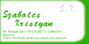 szabolcs kristyan business card